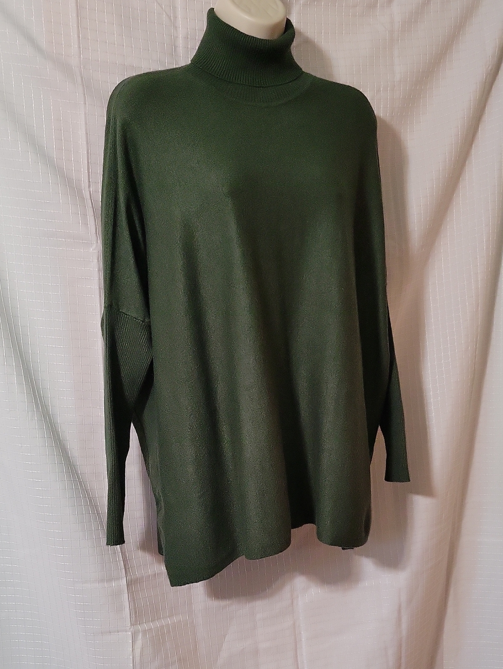 Joseph Forest Green Turtleneck Oversized Poncho Sweater, Size S